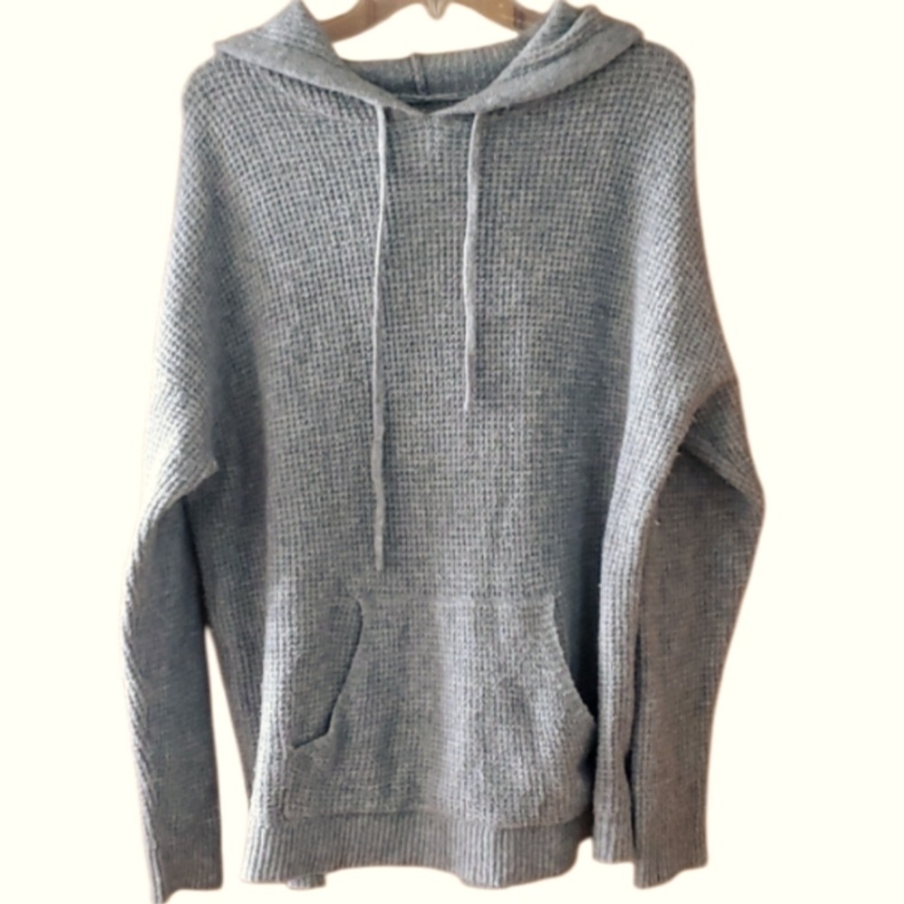 Natural Reflections Gray Waffle Weave Cozy Hoodie‎ Size Medium